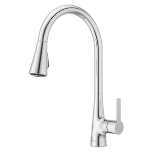 Pfirst Modern 1-Handle Pull-Down Kitchen Faucet in Polished Chrome