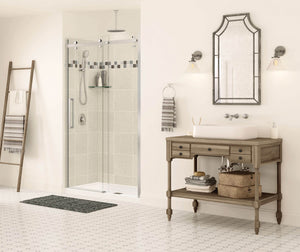 MAAX 138996-900-305-000 Halo 44 ½-47 x 78 ¾ in. 8mm Sliding Shower Door for Alcove Installation with Clear glass in Brushed Nickel