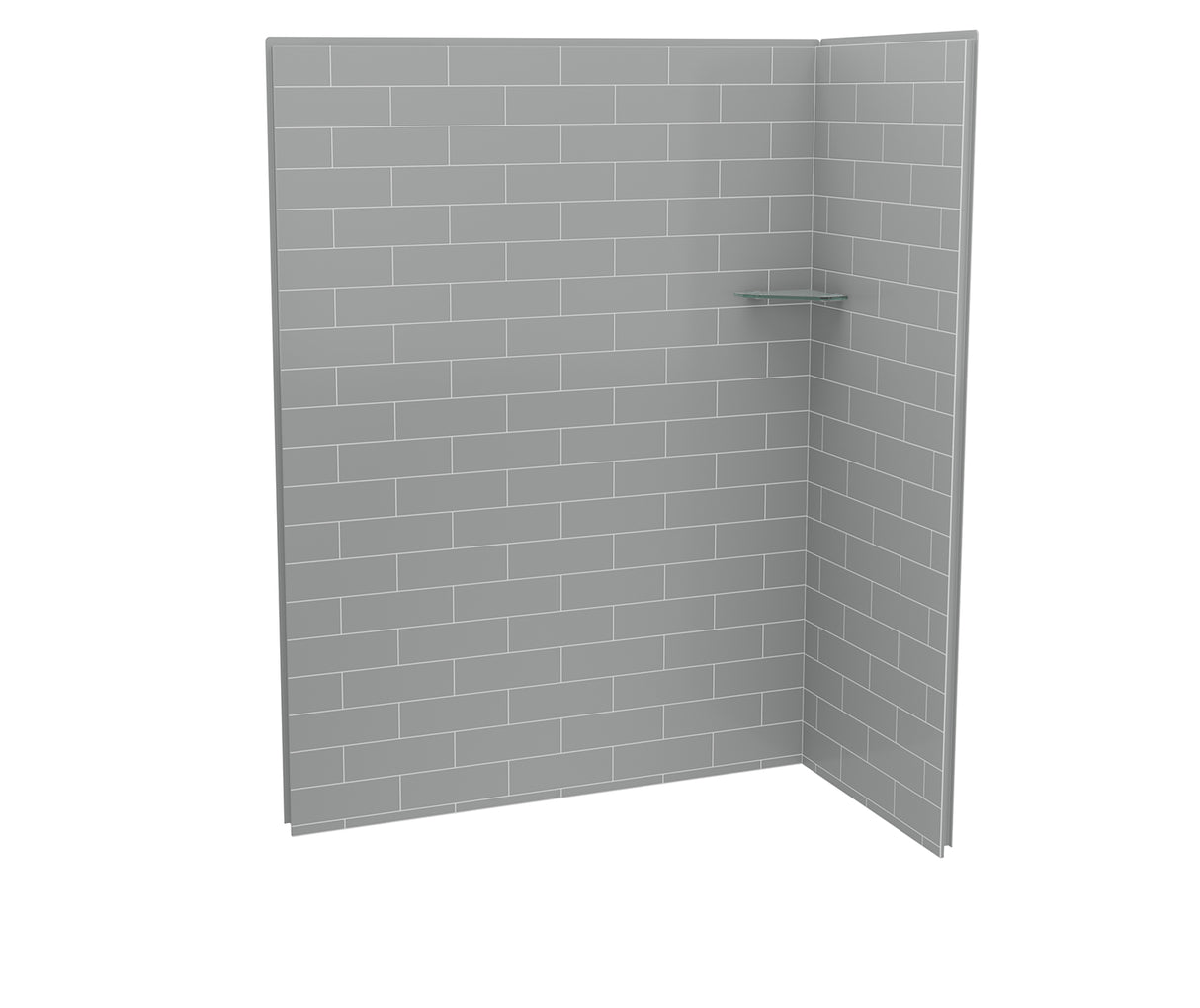 MAAX 107458-301-501 Utile 6032 Composite Direct-to-Stud Two-Piece Corner Shower Wall Kit in Metro Ash Grey