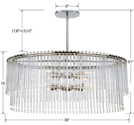 Bleecker 8 Light Polished Chrome Chandelier 398-CH