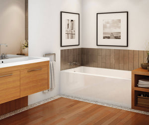 MAAX 105704-000-001-101 Rubix 6032 AFR Acrylic Alcove Left-Hand Drain Bathtub in White