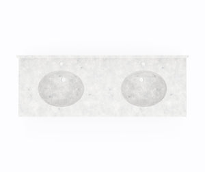 Swanstone VT2B2261 Ellipse 22 x 61 Double Bowl Vanity Top in Ice VT022612B.130