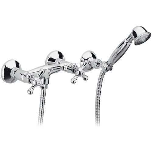 Wall-Mounted Shower Diverter With Hand Shower and Holder