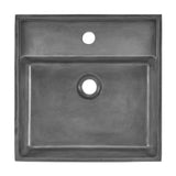 Lisse 23.5" Rectangle Concrete Vessel Bathroom Sink in Dark Grey