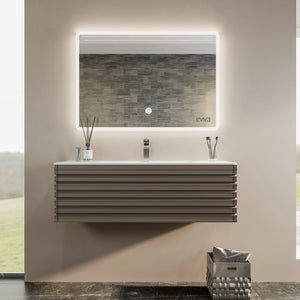 Dream 40 in. Smog Gray Wall Mount Single Sink Bath Vanity with Solid Surface Top and Integrated Sink