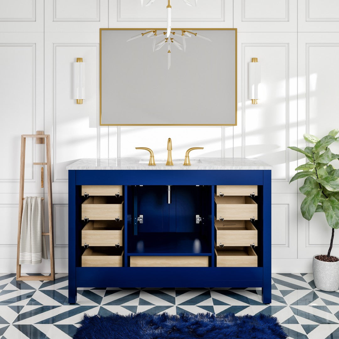 Eviva Aberdeen 48 Inch Blue Transitional Single Sink Bathroom Vanity