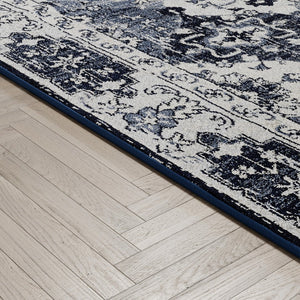Eviva Mosaic 3' x 5' Damask Blue/Gray Rug