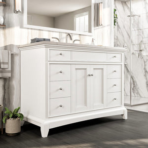 Elite Stamford 42 in. White Single Sink Bath Vanity with Carrara Quartz Top and Undermount Porcelain Sink