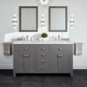 Artemis 72 in. Gray Double Sink  Bath Vanity with Engineered Top and Undermount Porcelain Sinks