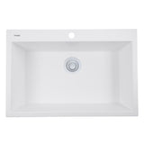 Basket Strainer Kitchen Drain For Granite Composite Sinks - White