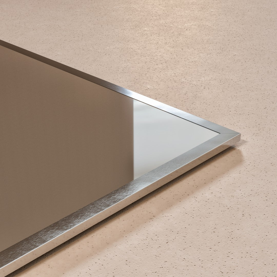 Eviva Sax 48" x 30" Rectangular Chrome Metal Framed Mirror