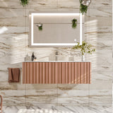Dolce Vita 48 in. Blush Wall Mount Single Sink Bath Vanity with Solid Surface Top and Integrated Sink
