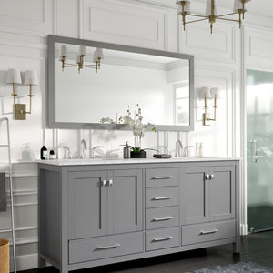 Eviva New York 60" x 30" Rectangular Gray Wooden Framed Mirror