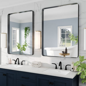 Eviva Harmony 36" x 48" Rectangular Black Metal Framed Mirror