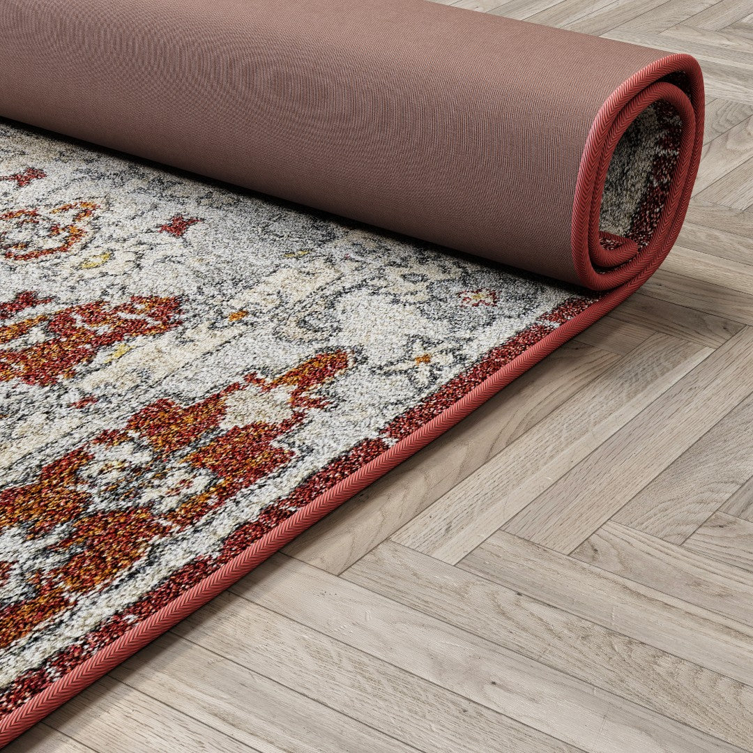 Eviva Mosaic 5' x 7' Damask Multicolor Rug