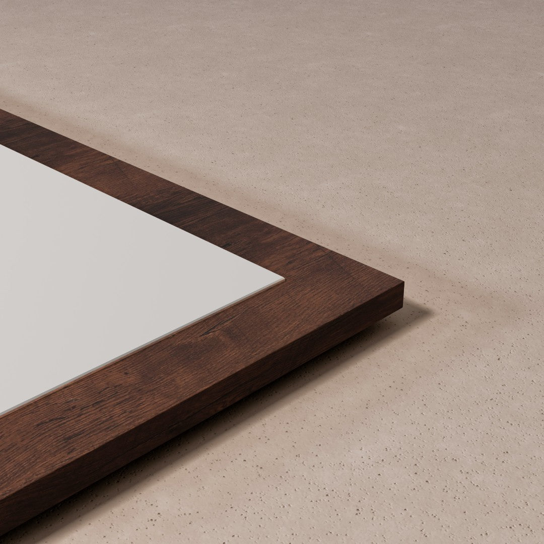 Eviva Sun 48" x 30" Rectangular Rosewood Wooden Framed Mirror