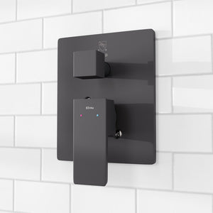 Eviva Edge Shower System with Slide Bar Hand-Shower and Thermostatic Valve in Matte Black