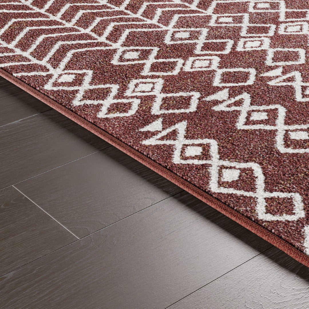 Eviva Loops 2' x 8' Ikat Orange/Cream Rug