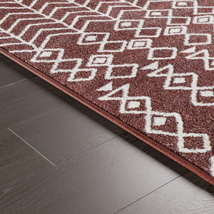 Eviva Loops 2' x 8' Ikat Orange/Cream Rug