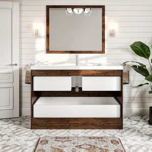 Smile 48 in. Rosewood Single Sink Bath Vanity with Acrylic Top and Integrated Sink