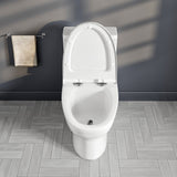 Scale 12 inch Floor Mounted 1-piece 1.28 GPF Dual Flush Elongated Toilet in White Seat Included