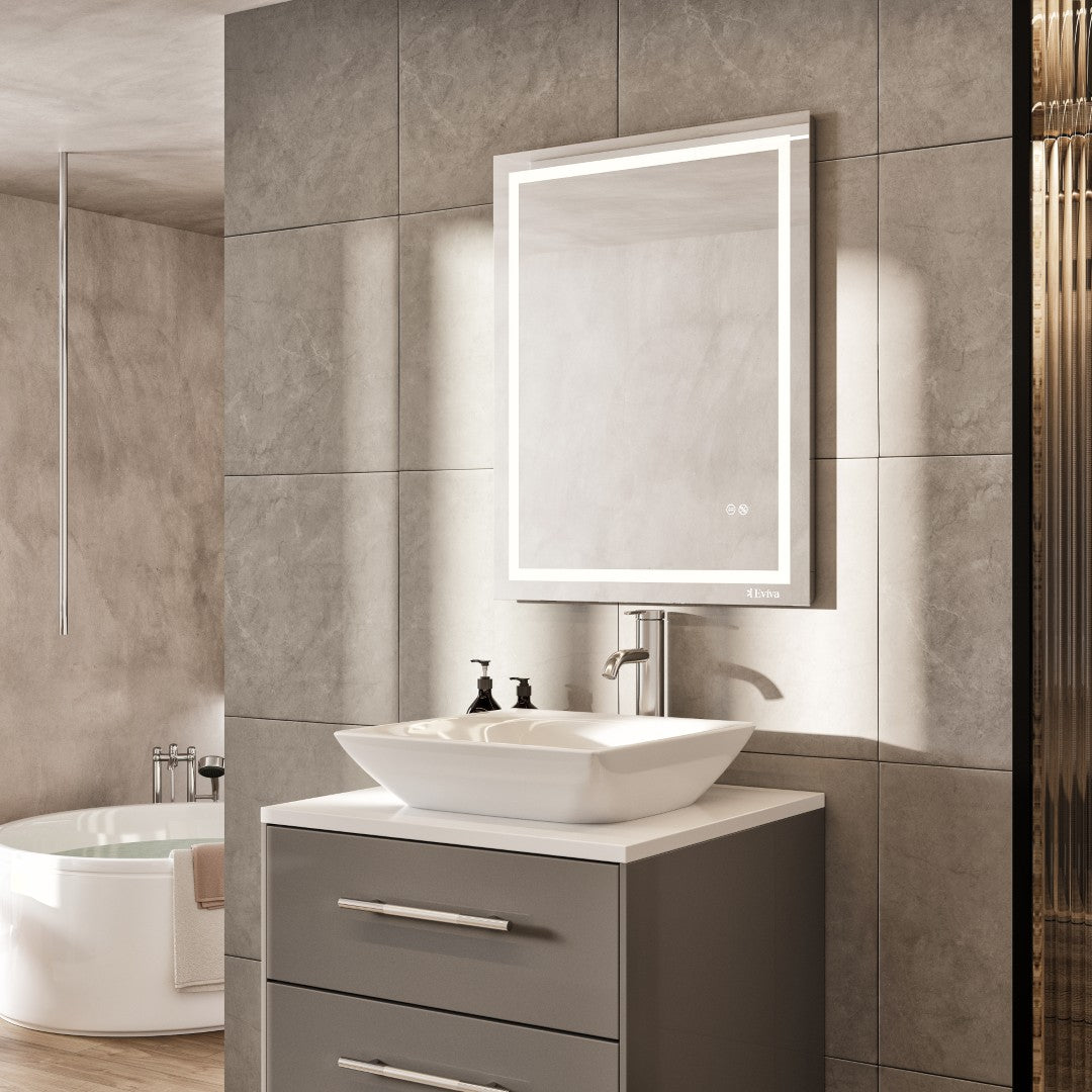 Eviva Glow 36" x 28" Rectangular Frameless Mirror