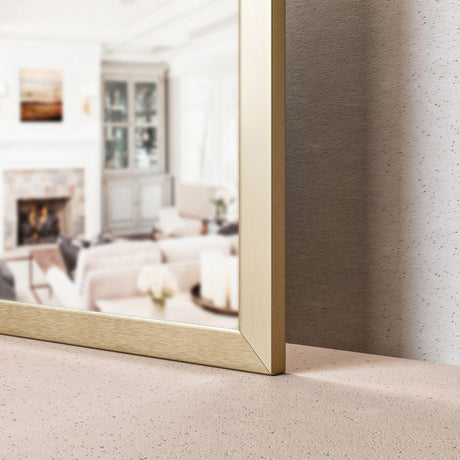 Eviva Gold 60" x 30" Rectangular Gold Metal Framed Mirror