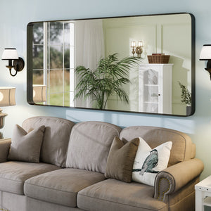 Eviva Harmony 60" x 28" Rectangular Black Metal Framed Mirror