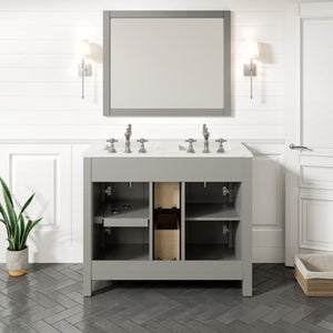 Artemis 44 in. Gray Double Sink  Bath Vanity with Engineered Top and Undermount Porcelain Sinks