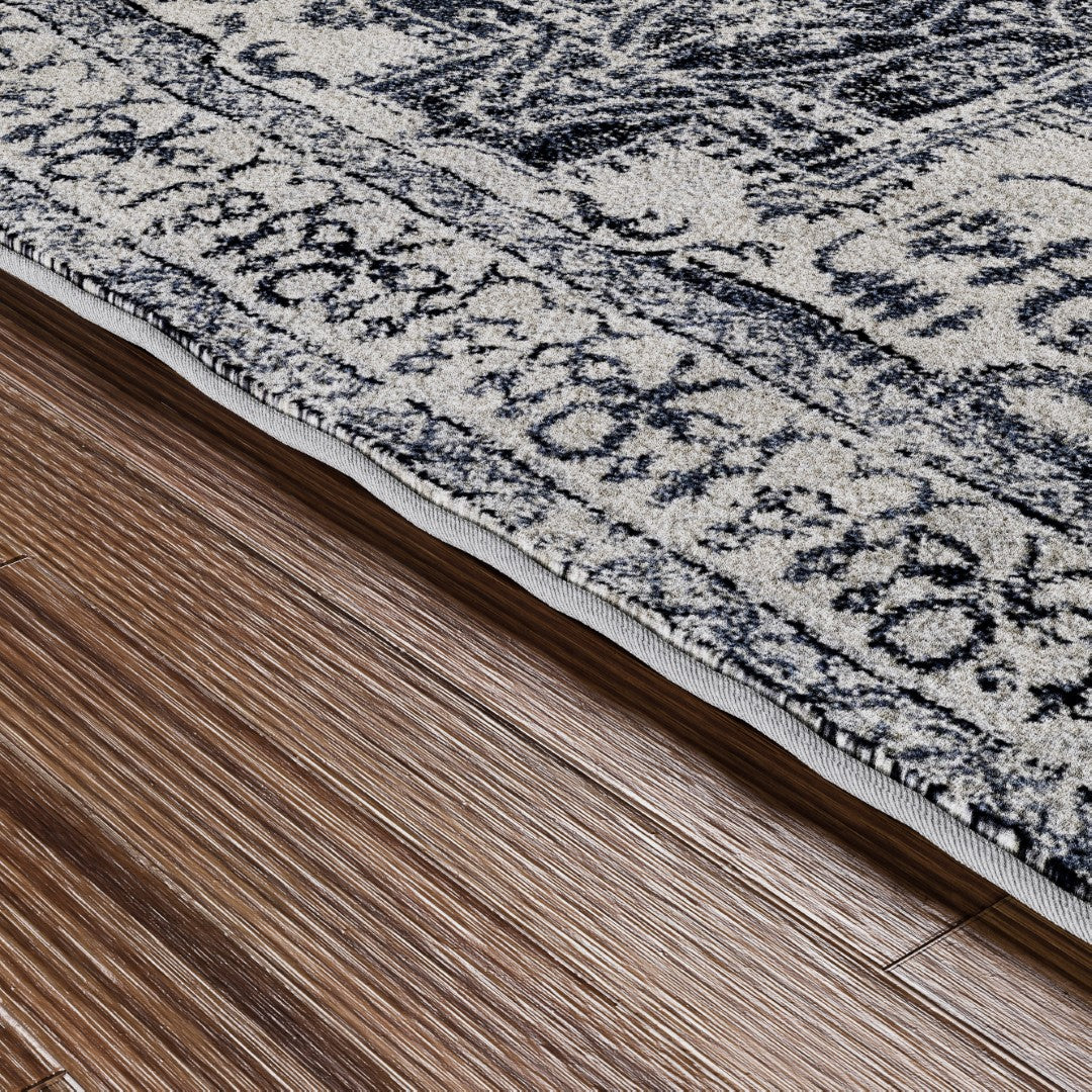 Eviva Venus 3' x 5' Geometric Blue/Cream Rug