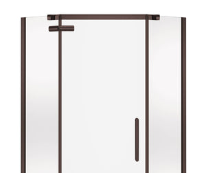 MAAX 137301-900-173-000 Hana Neo-angle 40 x 40 x 75 in. 8mm Pivot Shower Door for Corner Installation with Clear glass in Dark Bronze