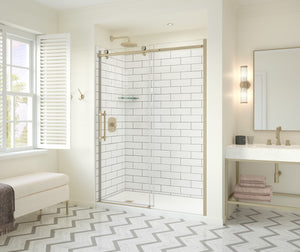 MAAX 137420-900-343-000 Odyssey SC 57-59 ½ x 78in. 8 mm Sliding Shower Door for Alcove Installation with Clear glass in Brushed Gold