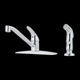 Pfirst Series 1-Handle Kitchen Faucet with Side Spray in Polished Chrome