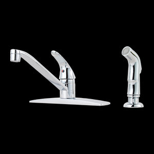 Pfirst Series 1-Handle Kitchen Faucet with Side Spray in Polished Chrome