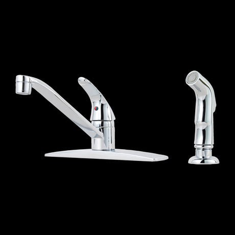 Pfirst Series 1-Handle Kitchen Faucet with Side Spray in Polished Chrome