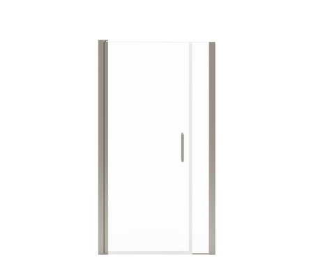 MAAX 138267-900-305-100 Manhattan 37-39 x 68 in. 6 mm Pivot Shower Door for Alcove Installation with Clear glass & Round Handle in Brushed Nickel