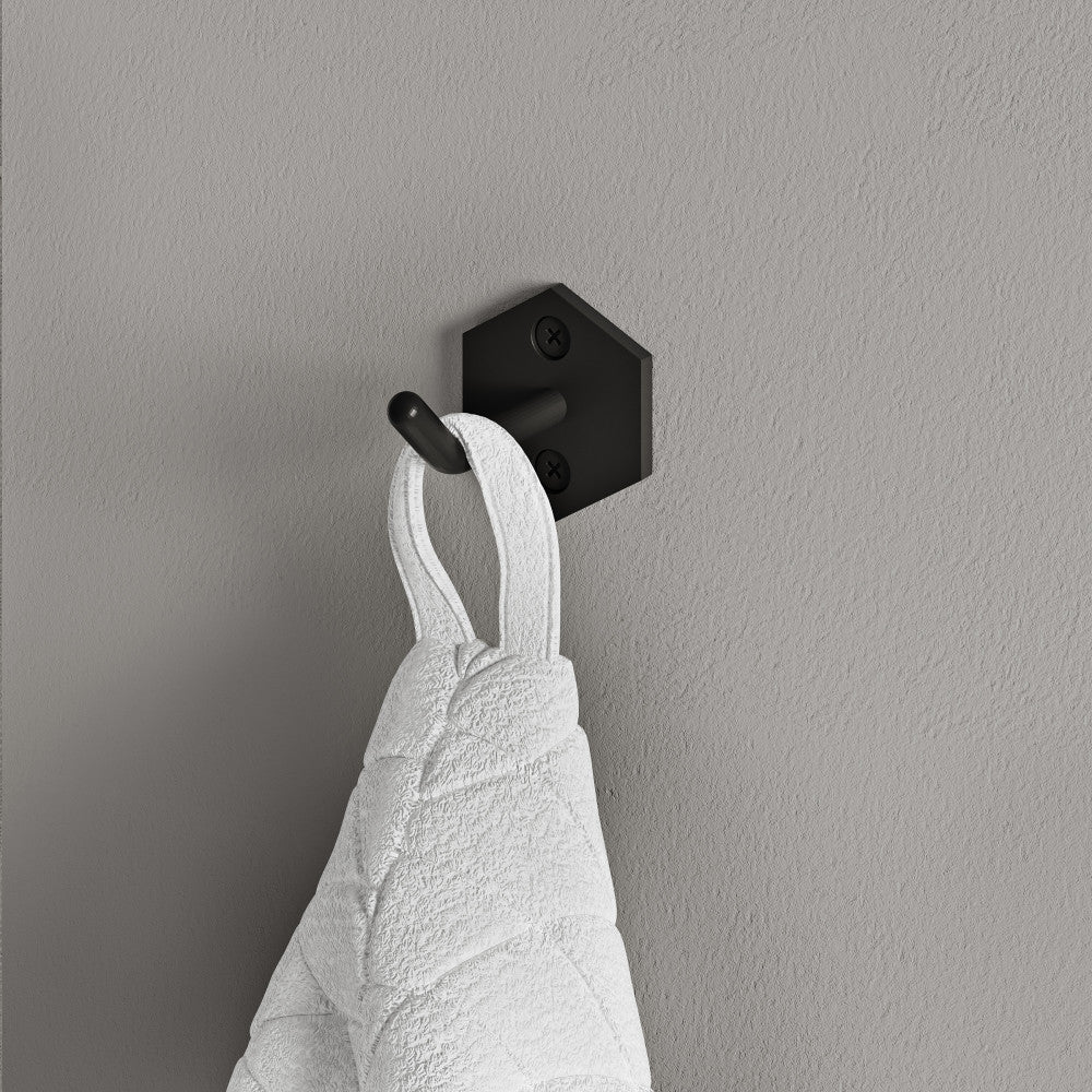 Brusque Robe Hook in Matte Black