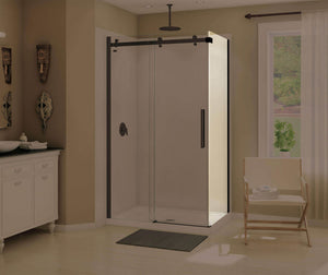 MAAX 139396-900-340-000 Halo Return Panel for 36 in. Base with Clear glass in Matte Black
