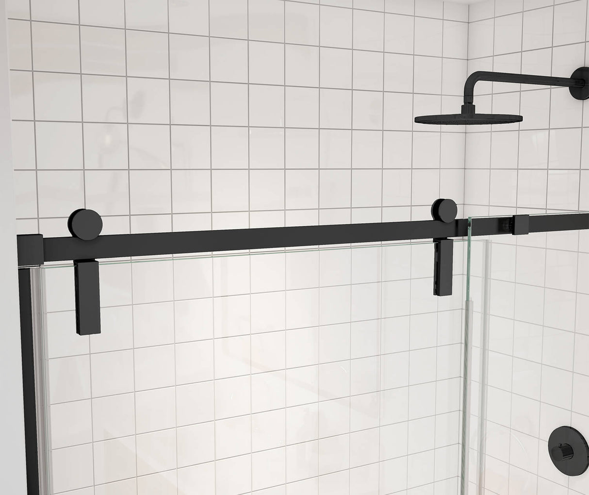 MAAX 137682-900-340-000 Outback 55 ¼ - 58 1/2 x 57 in. 8mm Sliding Tub Door for Alcove Installation with Clear glass in Matte Black