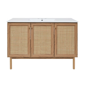 Classe 48" Freestanding Bathroom Vanity in Golden Oak with 3-Hole Widespread Sink Top