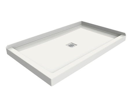 MAAX 420033-503-001-000 B3X 6036 Acrylic Corner Right Shower Base with Center Drain in White