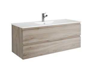 DAX Pasadena Engineered Wood and Porcelain Onix Basin with Vanity Cabinet, 48", Pine DAX-PAS014812-ONX