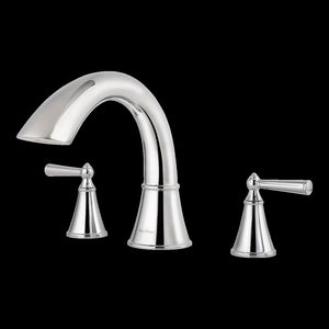 Saxton 2-Handle Complete Roman Tub Trim in Polished Chrome