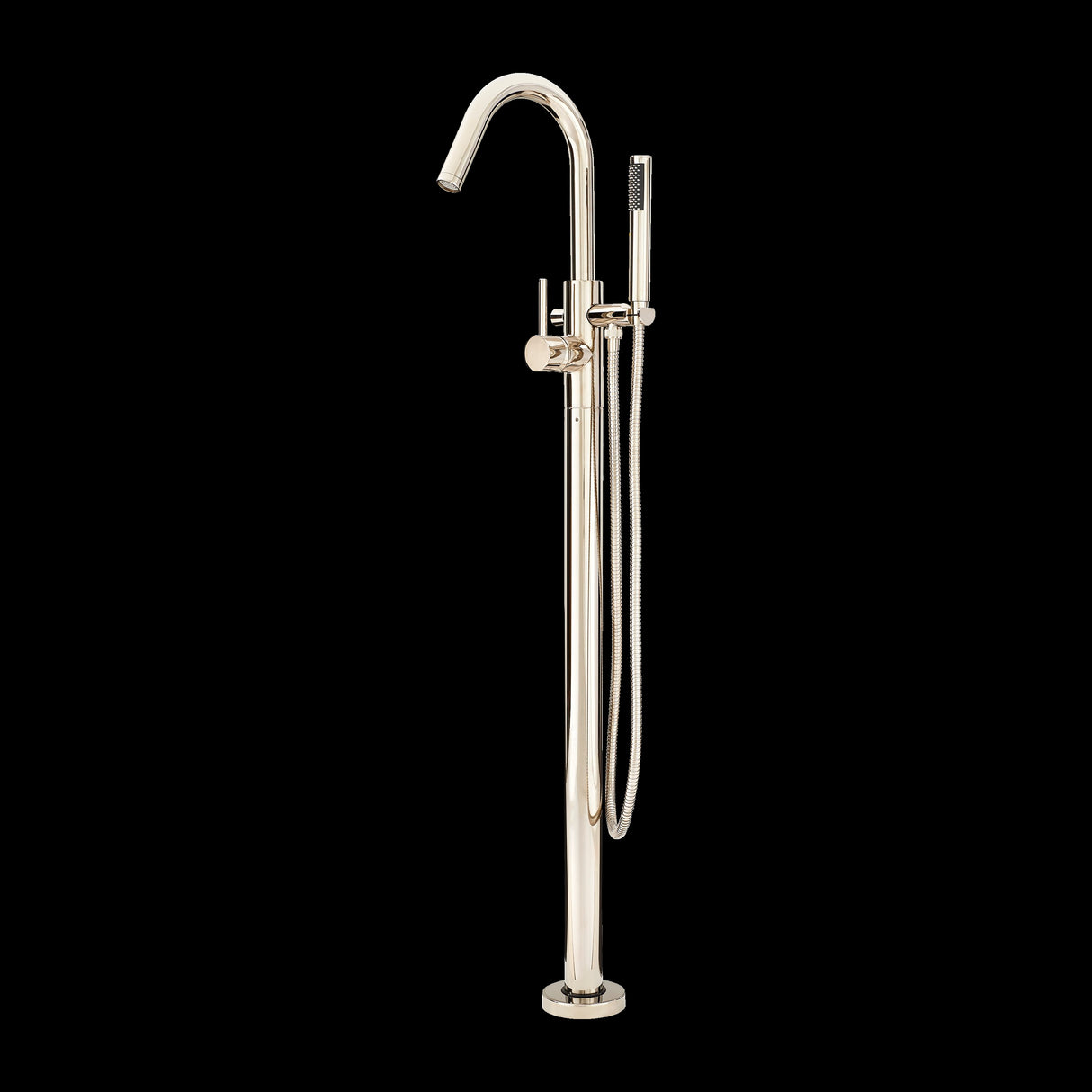 Modern Freestanding Roman Tub Trim Kit w/Handshower in Polished Nickel