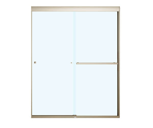 MAAX 135675-900-305-000 Aura SC 55-59 in. x 71 in. 8 mm Bypass Shower Door for Alcove Installation with Clear glass in Brushed Nickel