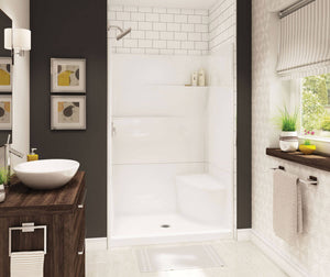 MAAX 105596-000-002-002 Gallery SH-4834 AcrylX Alcove Center Drain Two-Piece Shower in White