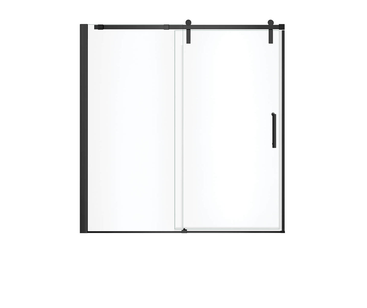 MAAX 137682-900-340-000 Outback 55 ¼ - 58 1/2 x 57 in. 8mm Sliding Tub Door for Alcove Installation with Clear glass in Matte Black