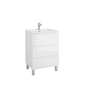 DAX Costa Engineered Wood Single Vanity Cabinet, 24", Glossy White DAX-COS012411