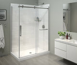 MAAX 138956-900-084-000 Halo Pro 56 ½-59 x 78 ¾ in. 8 mm Sliding Shower Door with Towel Bar for Alcove Installation with Clear glass in Chrome