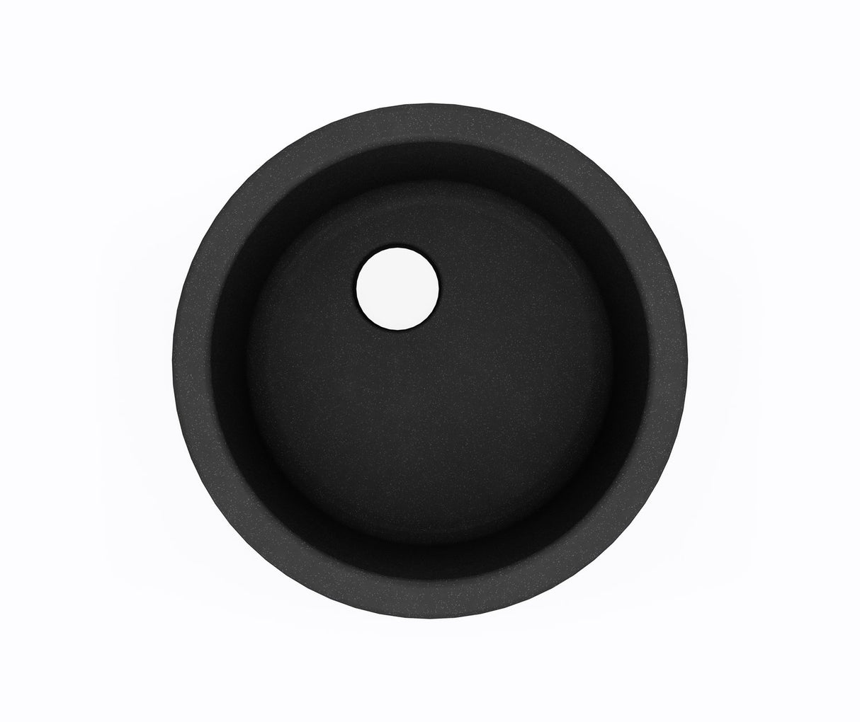 Swanstone KSRB-18 Swanstone Dual Mount Round Bowl Sink in Black Galaxy KS00018RB.015